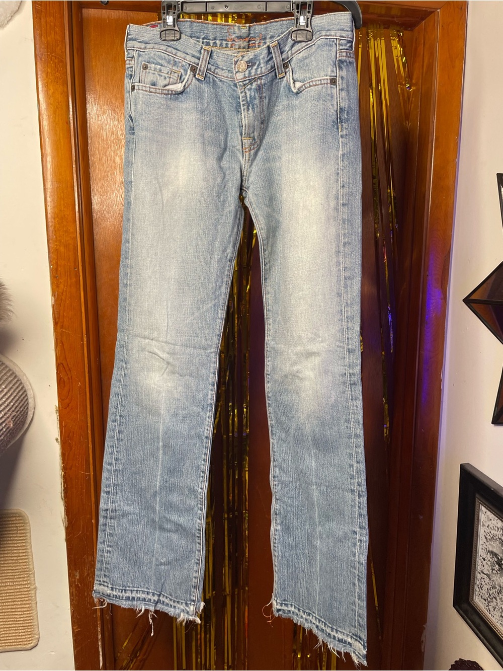 7 For All Mankind Light Wash Straight Leg Jeans